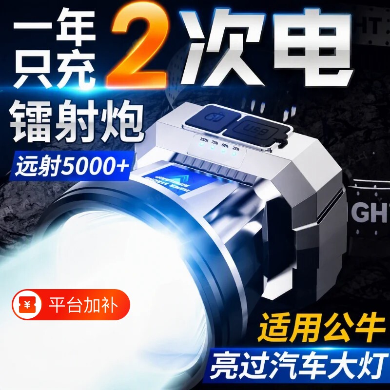 品牌头灯头戴式强光超亮钓鱼专用超长续航手电筒矿灯感应充电专用