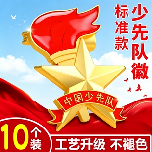 少先队队徽徽章小学生2026少先队员正版 别针款 安全磁铁标准型强磁吸扣中国布贴红领巾胸章胸徽标准款 收纳初中