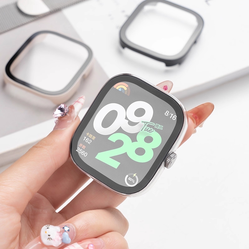 适用红米watch5手表带保护壳redmiwatch4表带壳膜一体新款三四代钢化膜男女保护套智能运动全包硬壳表壳配件