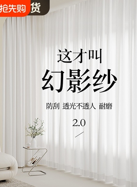 幻影纱窗帘纱帘透光不透人客厅白纱卧室阳台窗纱白色2024遮光遮阳