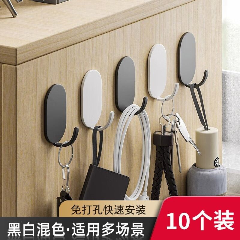 挂钩强力承重粘钩墙壁免打孔自粘无痕厨房门后粘贴挂衣服浴室粘胶