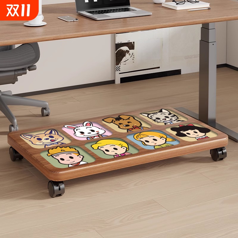 桌下打印机置物架万向轮小推车工