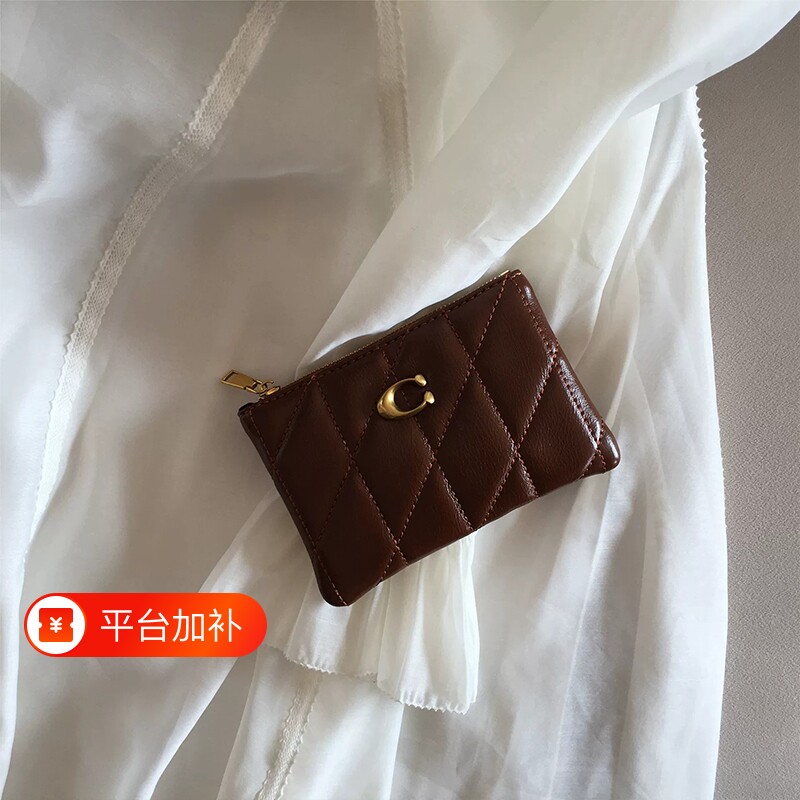 钱包女短款新薄复古油蜡皮卡夹小巧拉链零钱袋证件收纳钥匙口红包