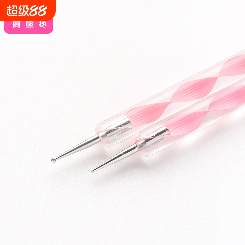 美甲笔刷/点钻AA1SQ0-点花笔双头点珠笔蜡笔初学者美甲师彩