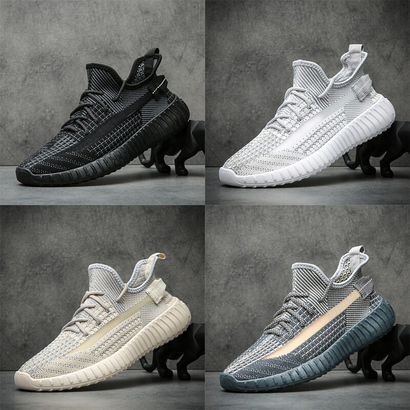 2023夏季男女鞋透气运动鞋套帮飞织网面350椰子鞋百搭潮流情侣