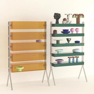 b家用置物架北欧亚克力网红简约创意落地收纳手办架杯子展示架子