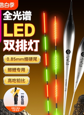 小凤仙LED电子夜光漂硬细尾一体鱼漂日夜两用醒目高灵敏鲫鱼浮漂
