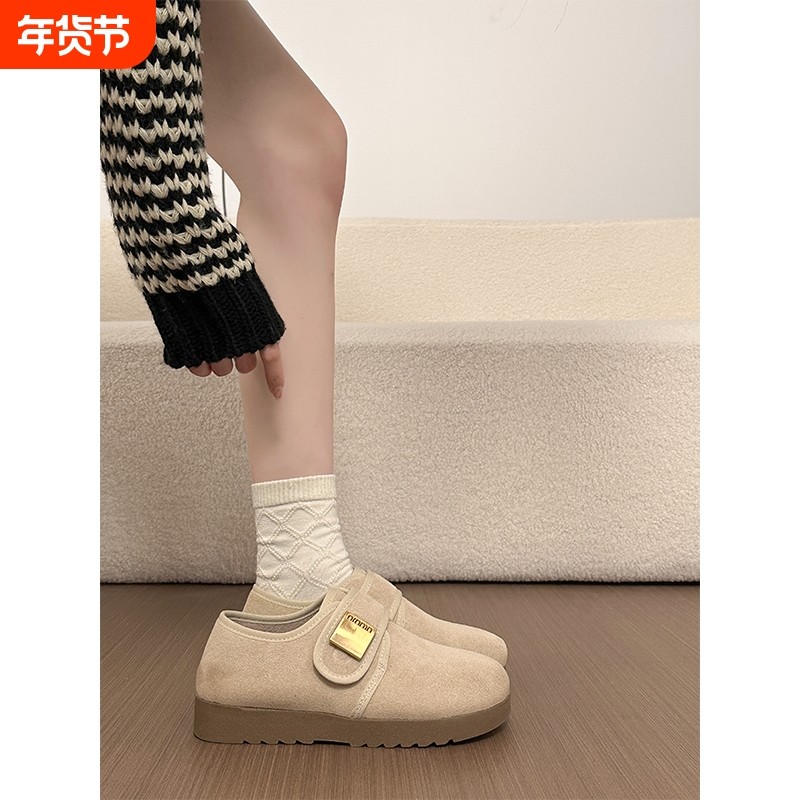 厚底全包勃肯鞋女2026新款春季复古魔术贴乐福鞋防滑轻便博肯单鞋,女鞋,勃肯鞋/软木鞋,淘宝优惠券,粉丝福利购,淘宝优惠卷