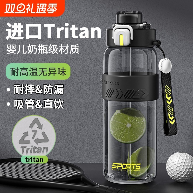 水杯大容量男女tritan塑料杯子儿童学生上学专用运动水壶202