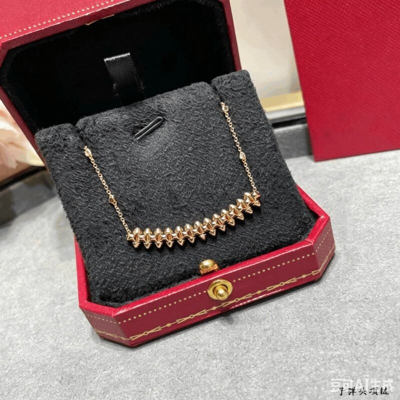 香铆钉钉子项链子弹头锁骨链情侣男女高级感玫瑰金金色戒指黄金