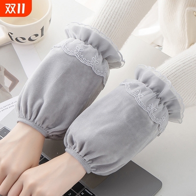 秋冬成人学生防污护袖套绒布短款