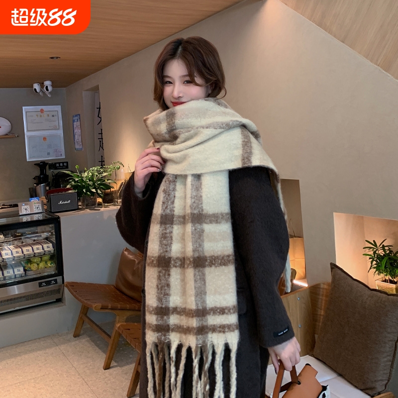 毛毯式大披肩围巾奢侈品围巾小众围巾软糯围巾冬季韩版百搭流苏长