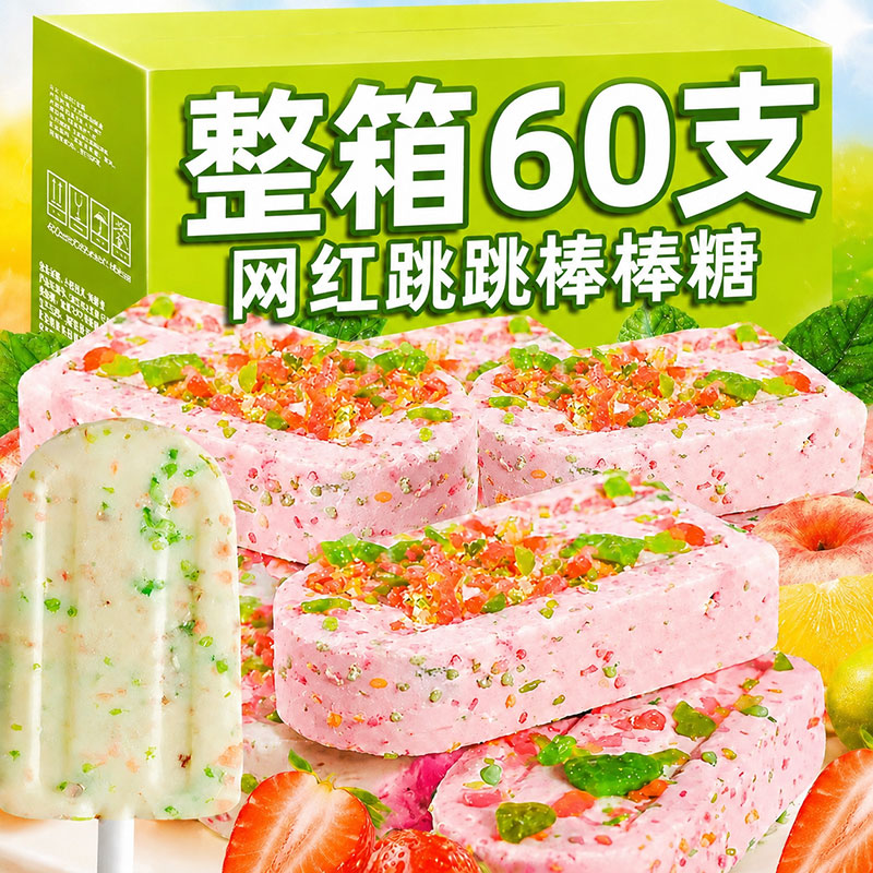 跳跳糖奶棒糖牛奶味批发儿童糖果网红学生小零食牛轧糖好吃棒棒糖