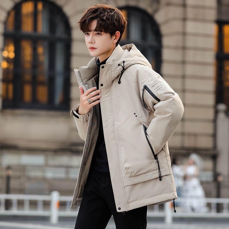 户外工装羽绒服男中长款冬季2025新款衣服连帽外套保暖加厚冲锋衣