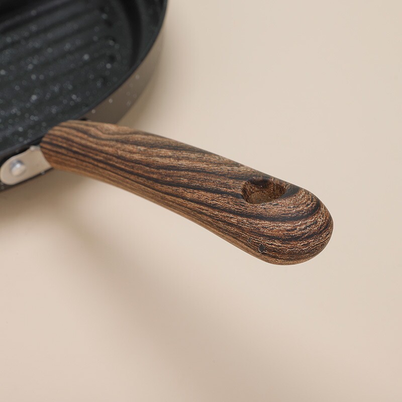 跨境推荐品麦饭石不粘底煎蛋锅 家用厨房鸡蛋汉堡 早餐煎锅平底锅