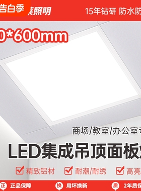 厨房卫生间30x60平板灯集成吊顶办公室LED工程灯铝扣板浴室嵌入式