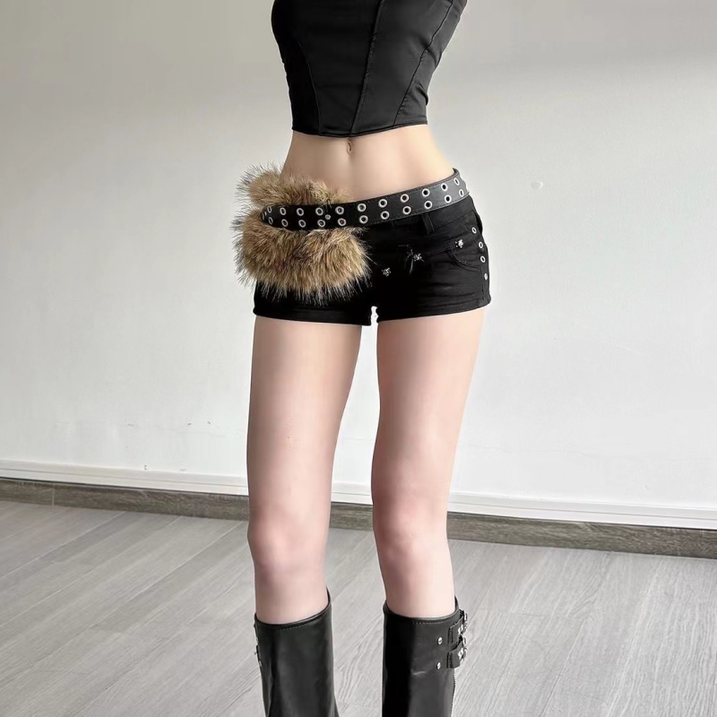 百搭腰带WEIRD PUSS 牧场复古亚文化朋克野性毛茸茸设计废土风