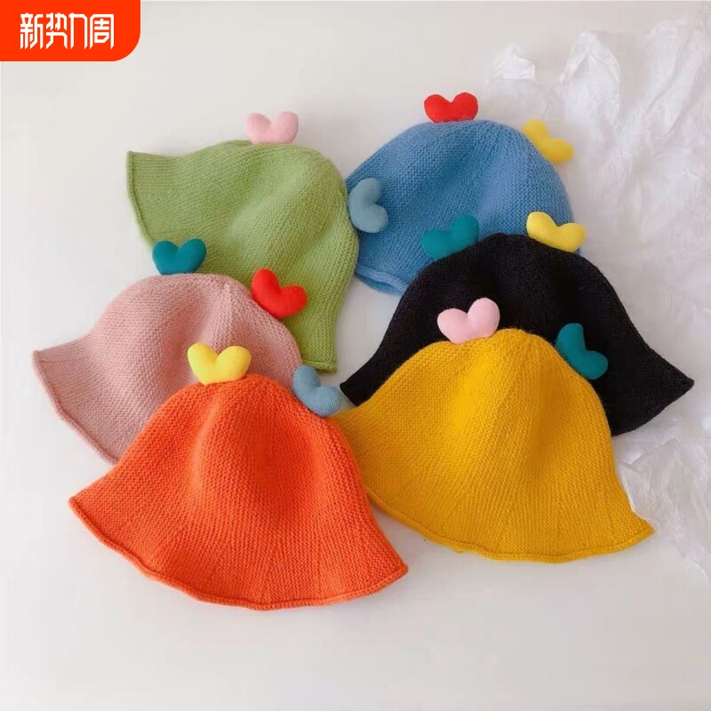 婴儿宝宝帽子可爱超萌春春针织儿童渔夫帽韩版男女童潮春夏婴幼儿