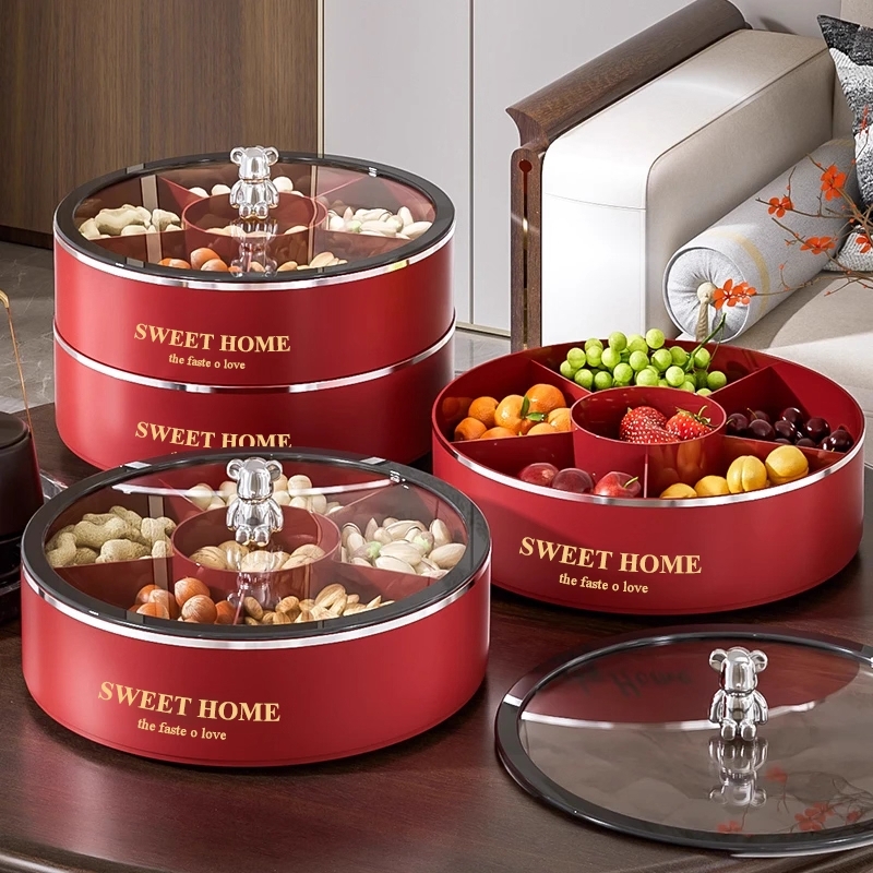 过年干果盘客厅茶几家用坚果瓜子收纳盒糖果零食水果盘子2026新款