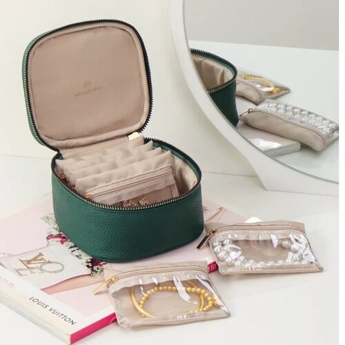 新款皮革首饰盒便携收纳包