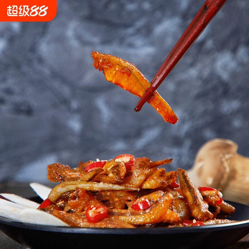 毛毛鱼干香辣小鱼仔湖南麻辣下酒下饭菜零食即食小包装解馋健康