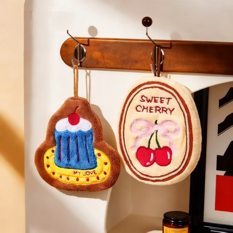 擦手巾挂式可爱高颜值擦手毛巾厨房卫生间吸水加厚防臭速干擦手帕