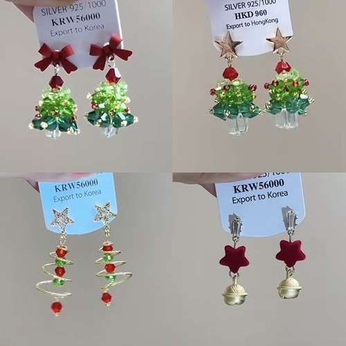 星星圣诞树耳钉女秋冬2025年新款洋气时尚个性耳饰小众设计感耳环