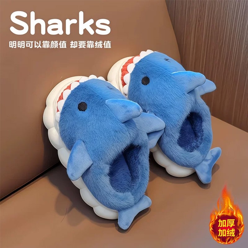 儿童棉拖鞋男童可爱毛毛鞋冬季室内防滑厚底保暖棉鞋卡通红色外穿