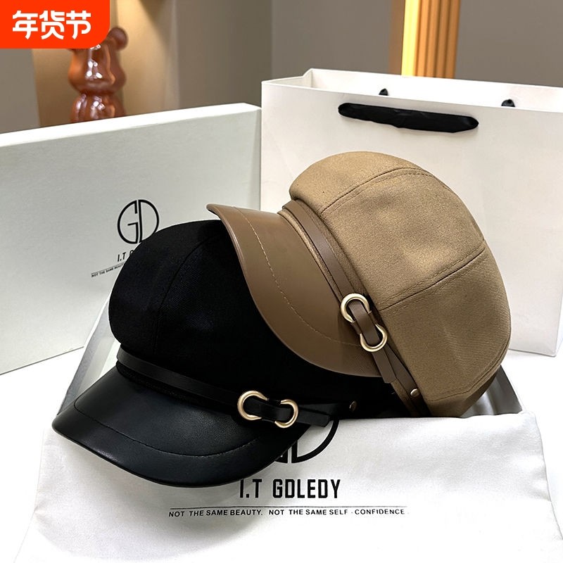 英伦风雅痞画家帽秋冬季女款休闲显脸小鸭舌八角帽皮帽檐带扣帽子,服饰配件/皮带/帽子/围巾,帽子,淘宝优惠券,粉丝福利购,淘宝优惠卷