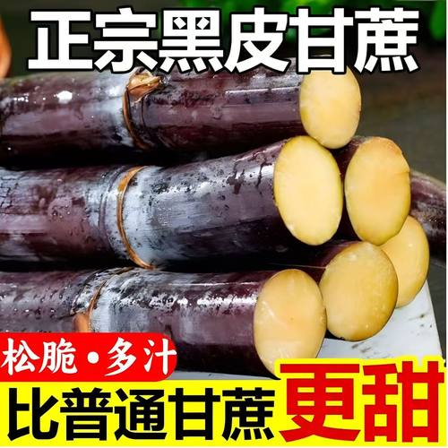广西黑皮甘蔗新鲜脆甜水果应当季特产现砍纯正甘蔗正宗整根甜整箱