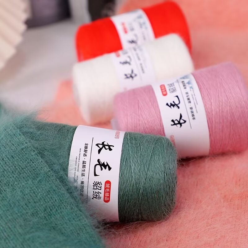 长毛貂绒线手工编织围巾中粗羊绒线DIY材料包仿皮草宝宝毛线团