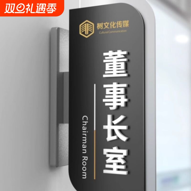 双面侧装立体办公室门牌亚克力可更换立式创意科室牌企业