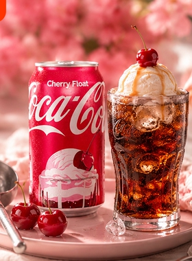美国进口Coca-Cola可口可乐Cherry Float奶油冰淇淋樱桃可乐