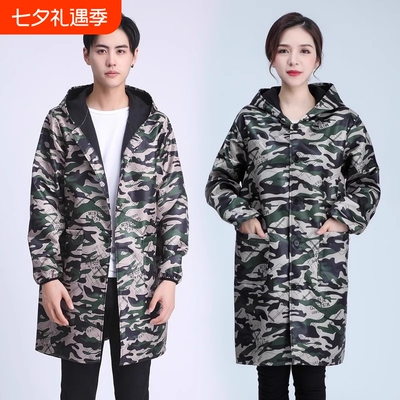加绒加厚罩衣防水防油污围裙工作服冬季外穿带袖耐磨耐脏厨房家用