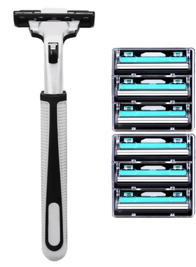 正品剃须刀手动刮胡刀双层【1刀架+6刀片】