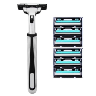 正品剃须刀手动刮胡刀双层【1刀架+6刀片】