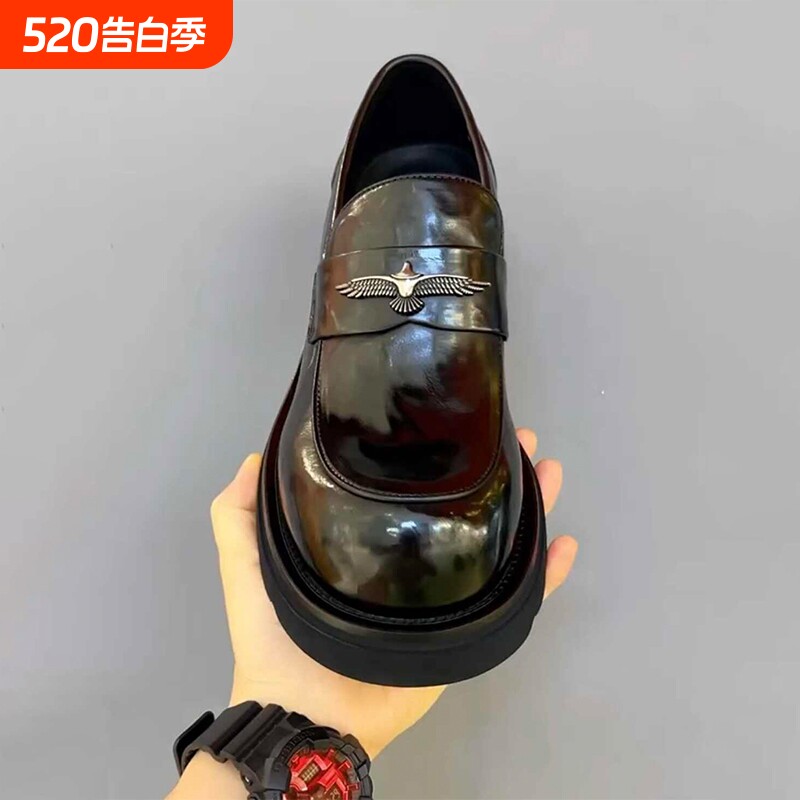 广州早秋新品欧货男士系带休闲真皮牛皮黑色商务休闲大头男鞋3129