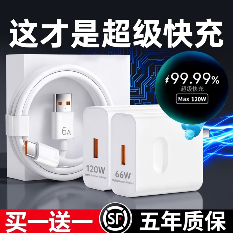 适用于华为荣耀原装数据线120W超级快充P60充电器66W快充头线Mate70/Mate60/40pro/nova5/6/7/8/9手机大功率