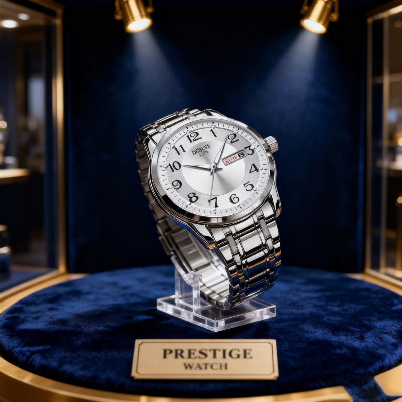 手表男款机械风全自动防水高级感全自动男表数字双日历防水腕表男