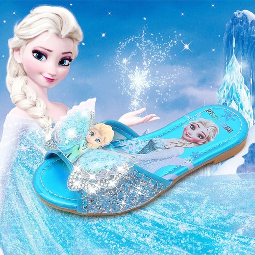 爱莎公主女童拖鞋2025新款夏季时尚软底网红爆款外穿儿童水晶鞋子