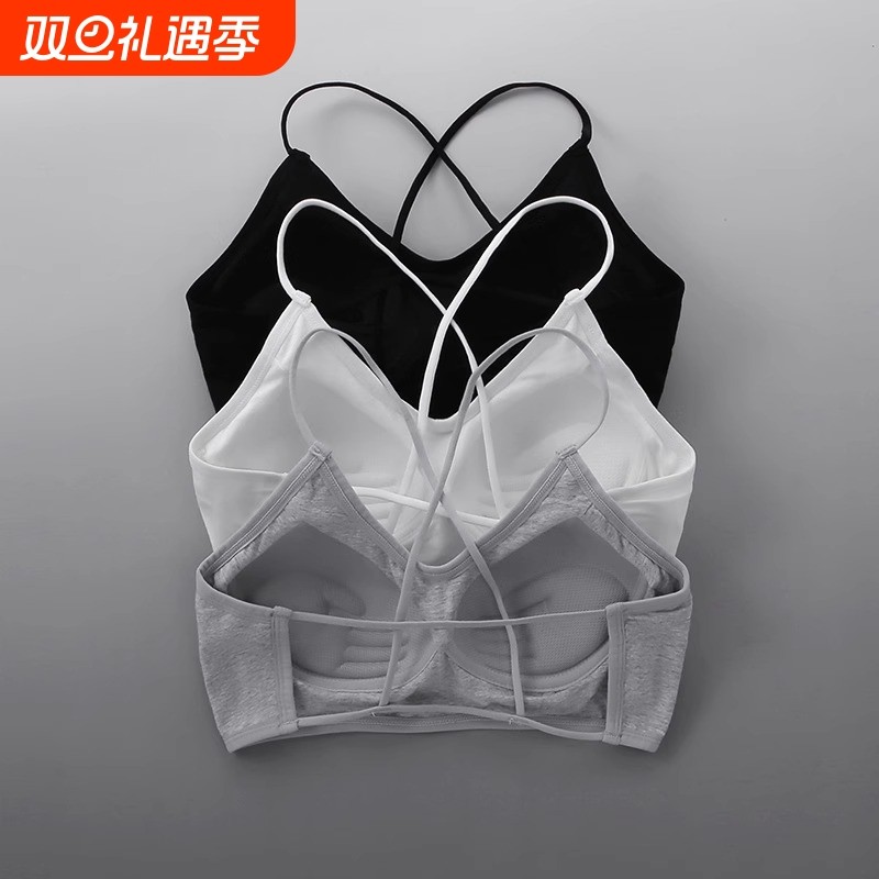 美背运动内衣女大胸显小胸聚拢文胸抹胸胸罩裹胸固定一体式防下垂