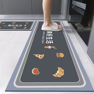 新款 加厚厨房地垫地毯专用硅藻泥可擦免洗脚垫全铺满可裁剪大尺寸