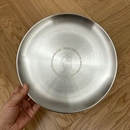 小熊ins风韩式 不锈钢盘子圆盘高颜值哑光盘子烤肉盘托盘金属餐盘