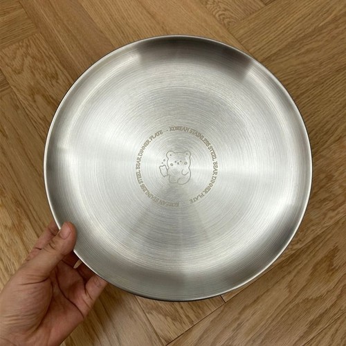 韩式圆盘不锈钢平盘哑光圆形卡通