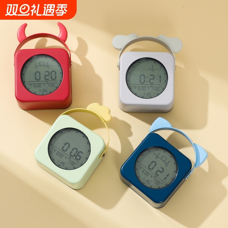 小型可爱显示屏桌面时钟初中生专用数字显示钟表学生ins电子闹钟