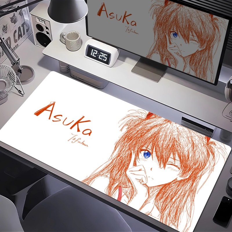 明日香鼠标垫线稿系列电竞游戏滑鼠垫加厚学生书桌电脑键盘垫超大