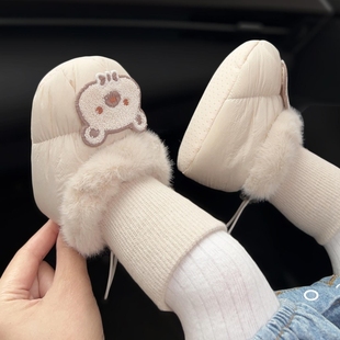 软底抽绳 新生儿步前棉靴袜鞋 冬季 男女宝宝加绒加厚保暖棉鞋