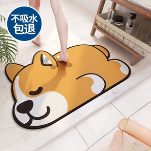 浴室硅藻泥吸水地垫卫生间门口卡通进门垫子防滑家用脚垫厕所地毯