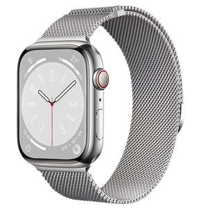 适用iWatch运动透气表带AppleWatch金属磁吸s9s8米兰尼斯双节圆尾