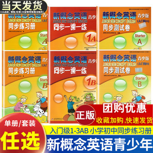 子金传媒新概念英语青少版 同步练习大全入门级AB测试卷阶段巩固练习册1A1B2A2B3A3B名师导练AB语法强化拓展阅读学生用智慧版